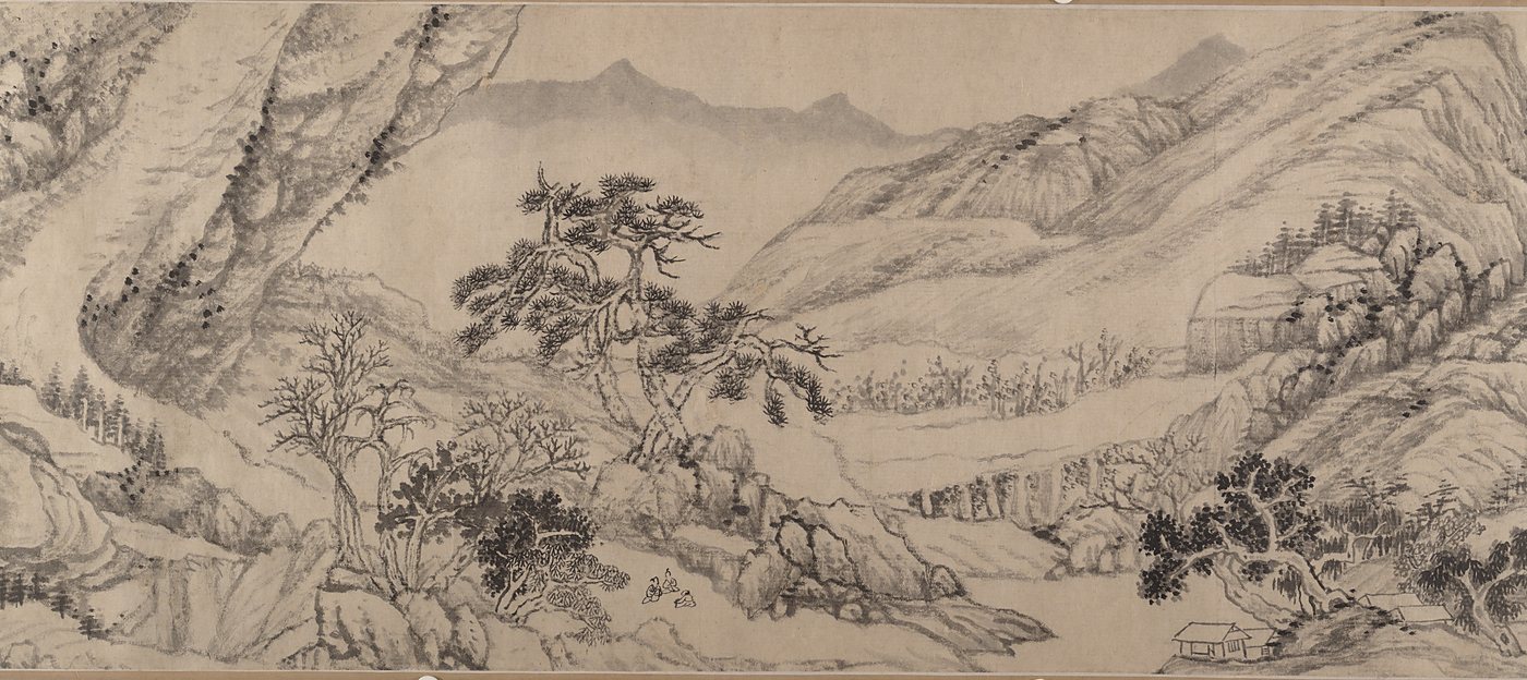 水墨山水手卷（清 · 刘誉，1680）